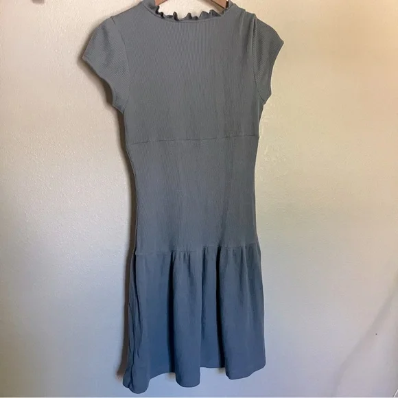 Free People Light Blue Waffle Knit Dress Size M - Picture 5 of 6
